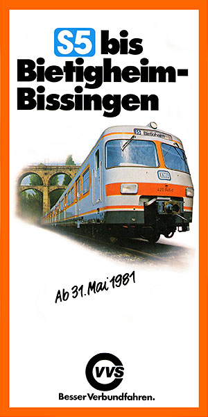 Broschüre zur Eröffnung der S5 nach Bietigheim-Bissingen am 31.05.1981