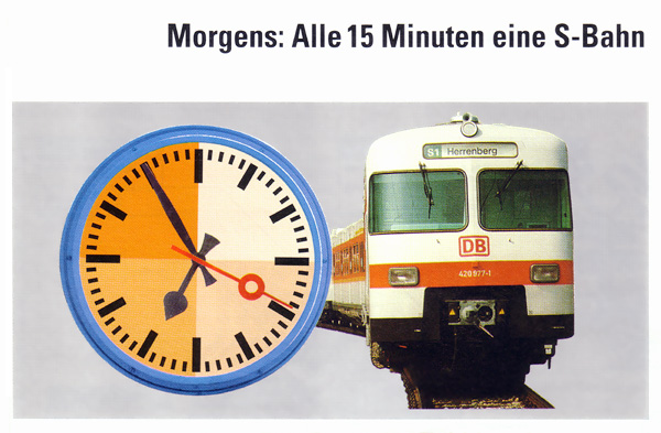 VVS-Flyer zur Einführung des 15 Minuten Takts zur HVZ am 02.06.1996